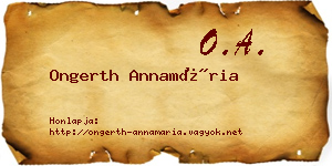 Ongerth Annamária névjegykártya